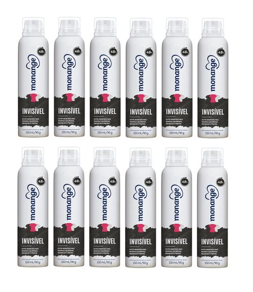 Desodorante Antitranspirante Aerosol Invisível Feminino 150ml Monange - Caixa C/12 Unidades