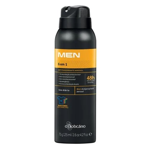 Desodorante Antitranspirante Aerosol Men 6 em 1 75G o Boticario