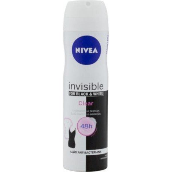 Desodorante Antitranspirante Aerosol Nivea Invisible Black &amp White Clear 150ml