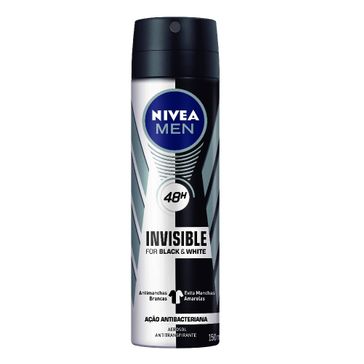 Desodorante Antitranspirante Aerosol Nivea Invisible For Black & White Nivea Men 150ml
