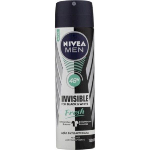 Desodorante Antitranspirante Aerosol Nivea Men Invisible For Black &amp White Fresh 150ml