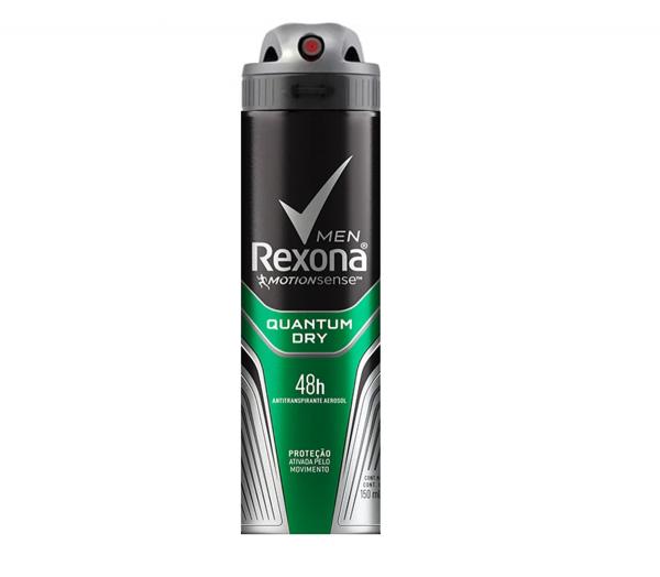 Desodorante Antitranspirante Aerosol Quantum Dry Masculino 150ml Rexona - 1 Unidade