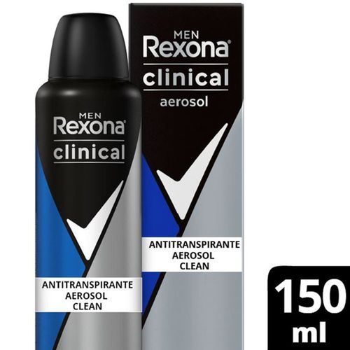 Desodorante Antitranspirante Aerosol REXONA Men Clinical Clean 150ml DES AER REXONA CLINICAL 91G CLEAN