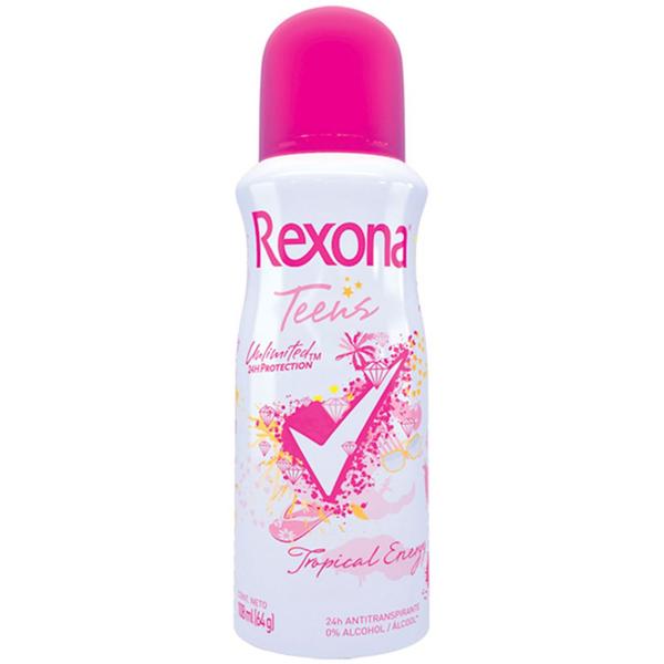 Desodorante Antitranspirante Aerosol Rexona Teens Tropical Energy 64G