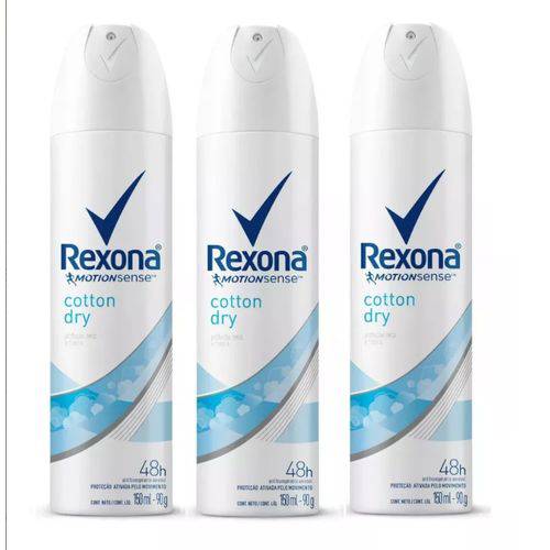 Desodorante Antitranspirante Aerosol Rexona Women Cotton 150ml 3und