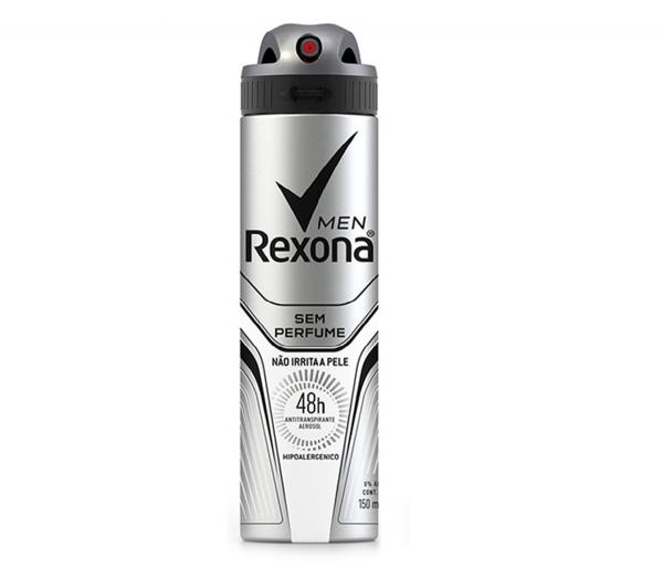 Desodorante Antitranspirante Aerosol Sem Perfume Masculino 150ml Rexona - 1 Unidade