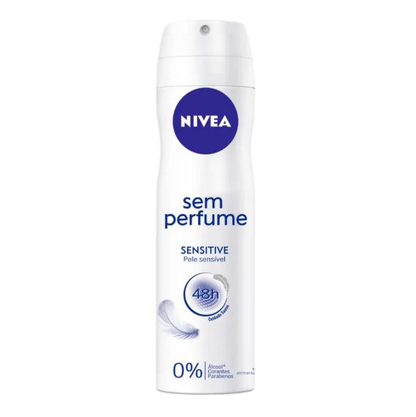 Desodorante Antitranspirante Aerosol Sem Perfume Sensitive Feminino 150ml Nivea - 1 Unidade
