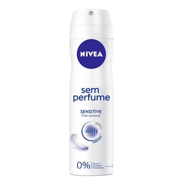 Desodorante Antitranspirante Aerosol Sem Perfume Sensitive Feminino 150ml Nivea - 10 Unidades