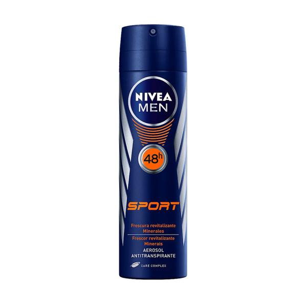 Desodorante Antitranspirante Aerosol Sport Masculino 150ml Nivea - 10 Unidades
