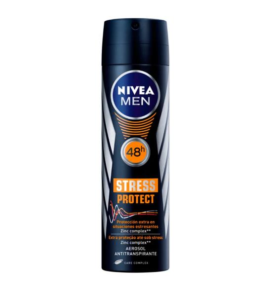 Desodorante Antitranspirante Aerosol Stress Protect Masculino 150ml Nivea - 10 Unidades