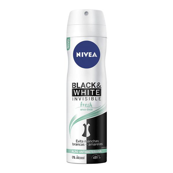 Desodorante Antitranspirante Aerossol Black White Invisible Fresh - 150 Ml Nivea