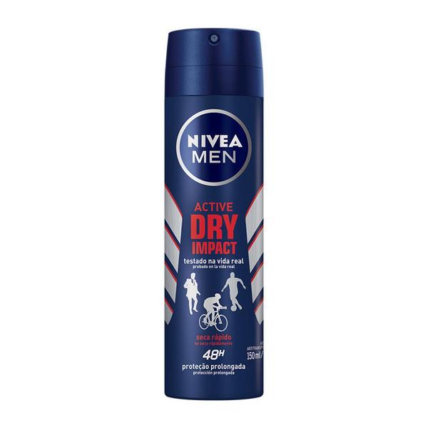 Desodorante Antitranspirante Aerossol Men Active Dry Impact - 150 Ml Nivea