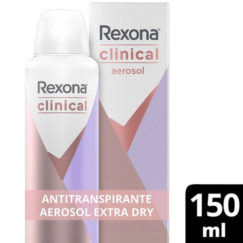 Desodorante Antitranspirante Aerossol REXONA Clinical Extra Dry 150ml DES AER REXONA CLINICAL 91G EXTRA DRY