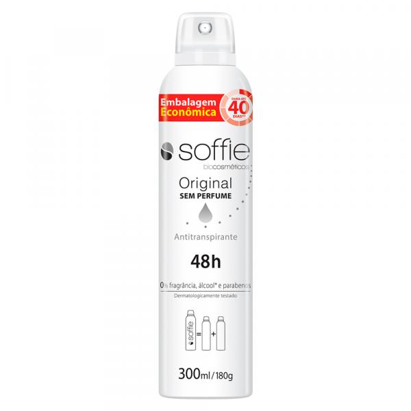 Desodorante Antitranspirante Aerossol Soffie - Unissex Original 48h Sem Perfume
