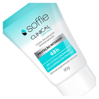 Desodorante Antitranspirante Creme Soffie Unissex – Clinical 48h Clean Fresh 60g