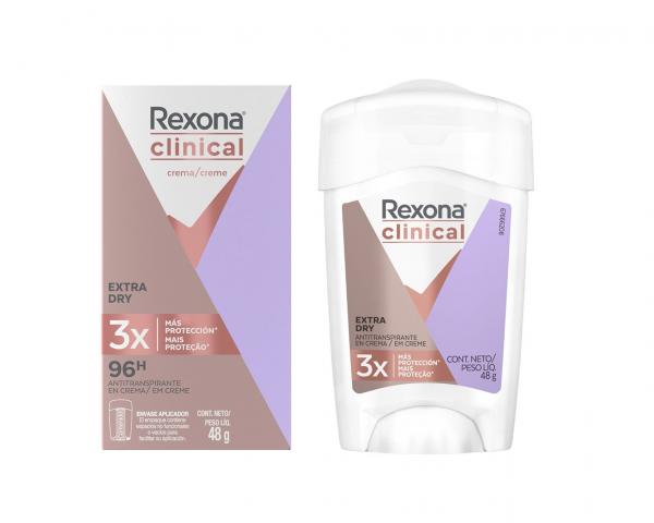 Desodorante Antitranspirante em Creme Clinical Extra Dry Feminino 48g - 1 Unidade - Rexona