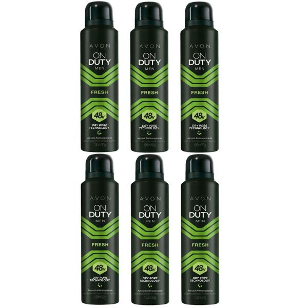Desodorante Antitranspirante On Duty Men Fresh 150ml 6 Unid - Avon