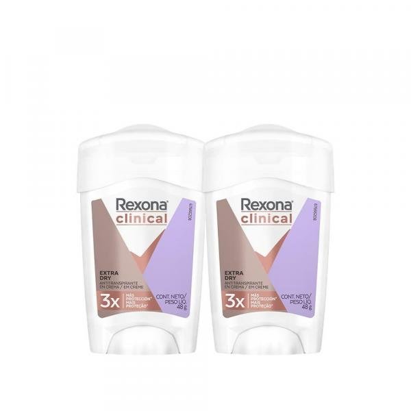 Desodorante Antitranspirante Rexona Clinical Dry 48g - 2Un