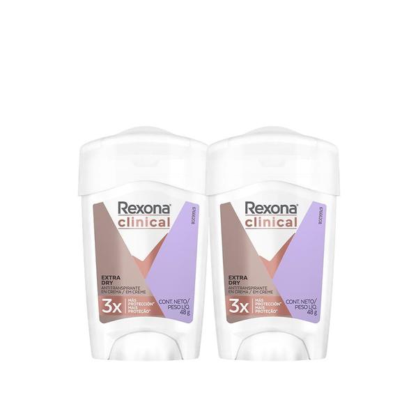 Desodorante Antitranspirante Rexona Clinical Dry 48g - 2un