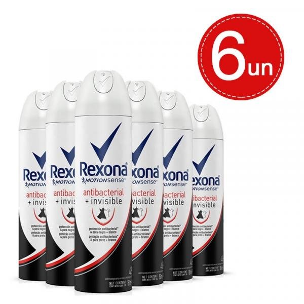 Desodorante Antitranspirante Rexona Feminino Antibacterial + Invisible 150Ml Leve 6 Pague 3