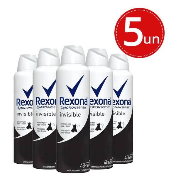 Desodorante Antitranspirante Rexona Feminino Invisible 150ml - 5 Unidades