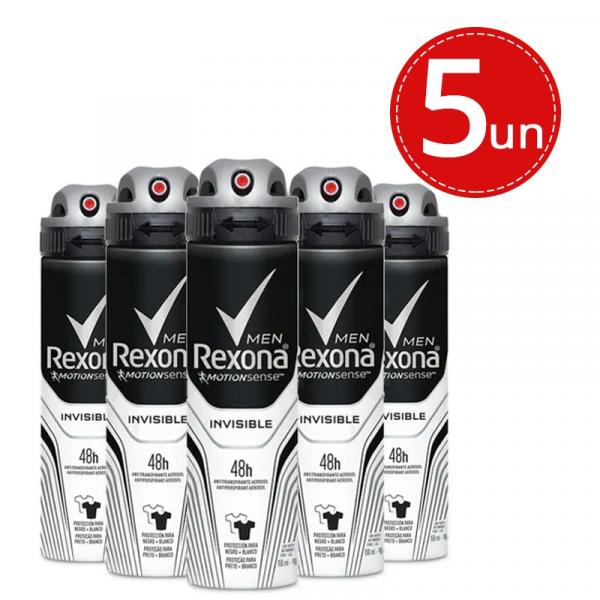 Desodorante Antitranspirante Rexona Invisible 150ml - 5 Unidades - Marca Padrão