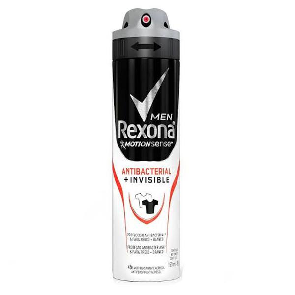 Desodorante Antitranspirante Rexona Men Aerosol Antibacteriano + Invisible 90g - Unilever