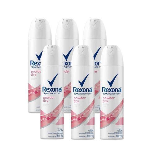 Desodorante Antitranspirante Rexona Powder Dry 150Ml - 6 Unidades