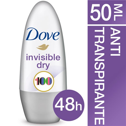 Desodorante Antitranspirante Roll-on Dove Invisible Dry com 50ml
