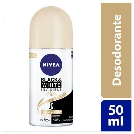 Desodorante Antitranspirante Roll On Nivea Invisible Black & White Toque Seda