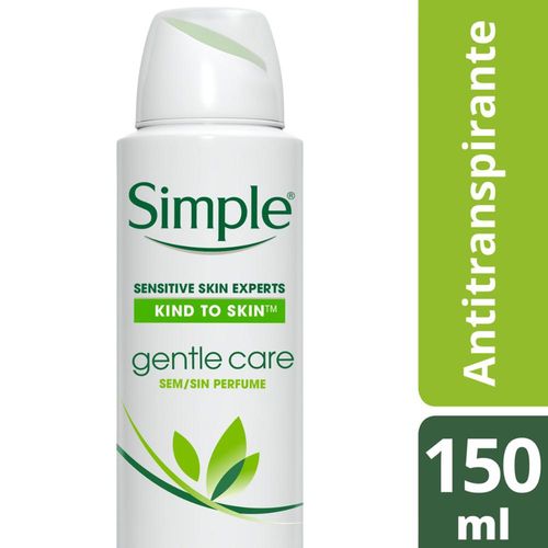Desodorante Antitranspirante Simple Gentle Care Aerosol 150ml