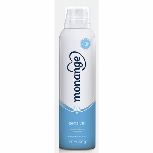 Desodorante Antitraspirante Monango Aerossol Sem Perfume 150ml Des Aer Monange 150ml Fem S/Perf