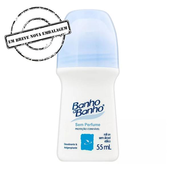 Desodorante Banho a Banho Roll-On Antiperspirante Sem Perfume 55ml