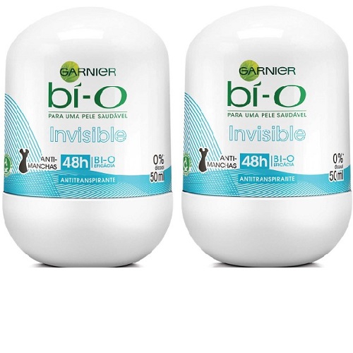 Desodorante Bí-O Roll On Feminino Invisible 50ml C/ 2 Unidades - Bi-o