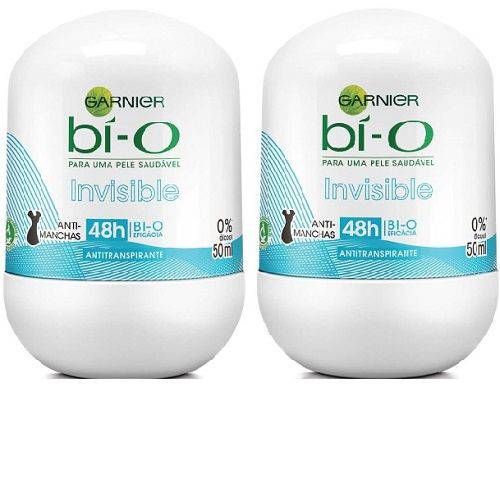 Desodorante Bí-O Roll On Feminino Invisible 50ml C/ 2 Unidades