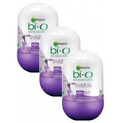 Desodorante Bí-O Roll On Invisible Black White Feminino 50ml 3 Unidades - Bi-o