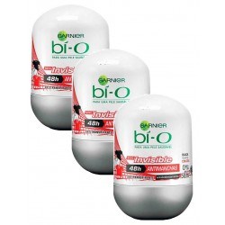 Desodorante Bí-O Roll On Invisible Black White Masculino 50ml 3 Unidades - Bi-o