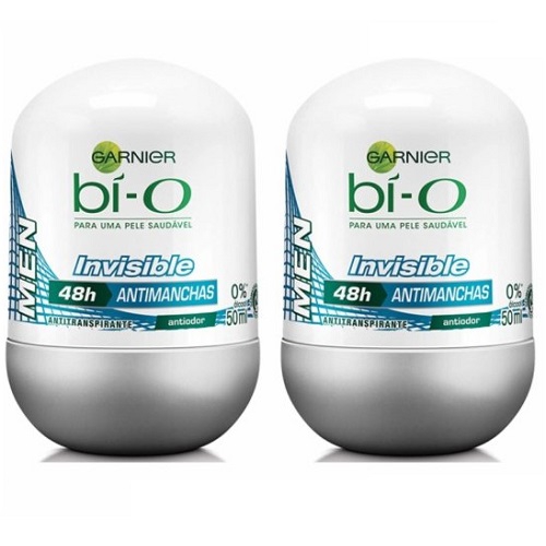 Desodorante Bí-O Roll On Masculino Invisible 50ml 2 Unidades - Bi-o