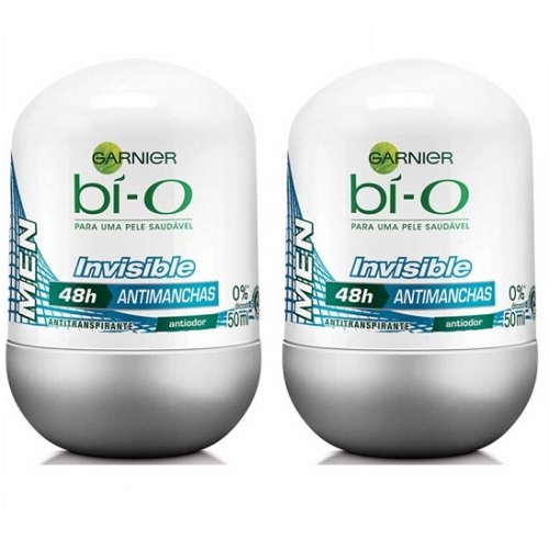 Desodorante Bí-O Roll On Masculino Invisible 50ml 2 Unidades - Bi-o