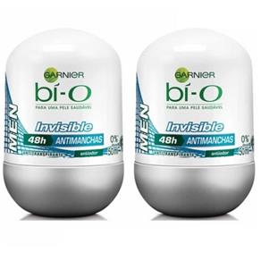 Desodorante Bí-O Roll On Masculino Invisible 50ml 2 Unidades