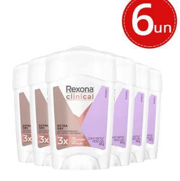 Desodorante Clinical Rexona em Creme 48g 6 Unidades
