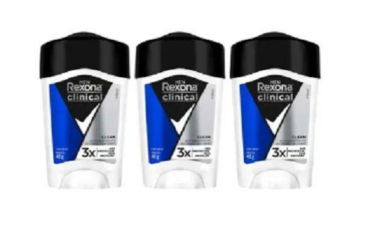 Desodorante Clinical Rexona em Creme 48g 3 Unidades