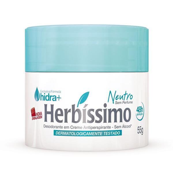 Desodorante Creme Antitranspirante Neutro Herbissimo 55G - Herbíssimo