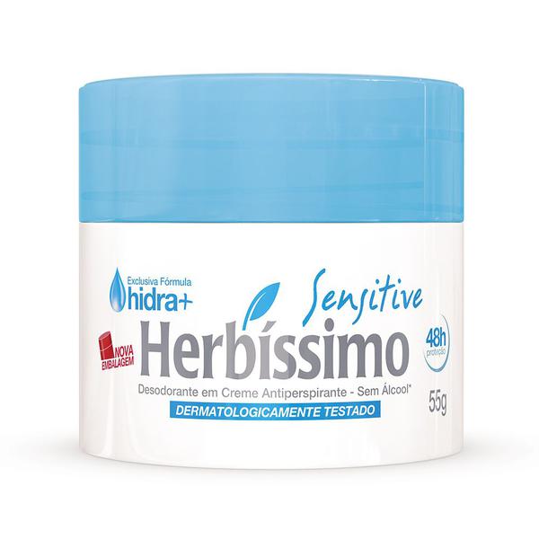 Desodorante Creme Antitranspirante Sensitive Herbissimo 55G - Herbíssimo