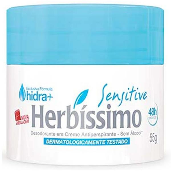 Desodorante Creme Antitranspirante Sensitive Herbissimo 55G - Herbíssimo