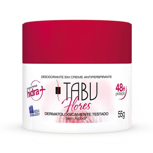 Desodorante Creme Antitranspirante Tabu Flores 55G - Tabu Clássico