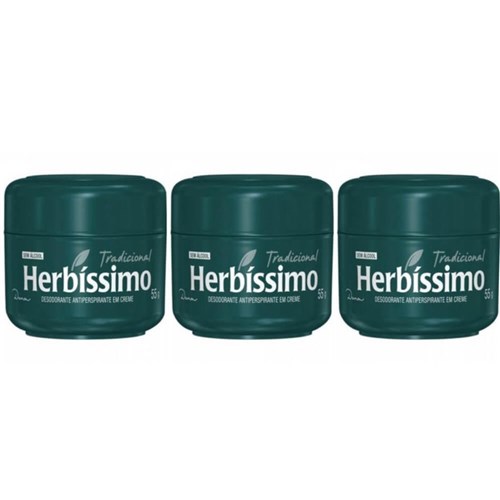 Desodorante Creme Herbissimo Tradicional 55G Kit com 2