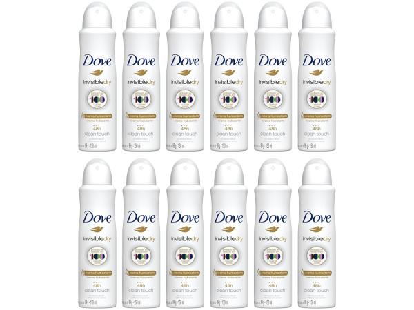 Desodorante Dove Aerosol Antitranspirante Feminino - Invisible Dry 12 Unidades Kit Black Friday