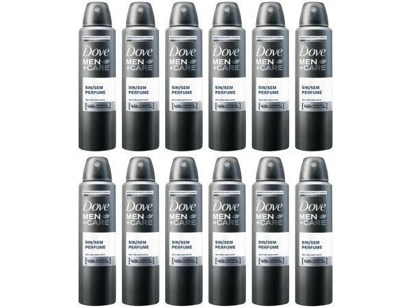 Desodorante Dove Aerosol Antitranspirante - Masculino Sem Perfume 12 Unidades Kit Black Friday