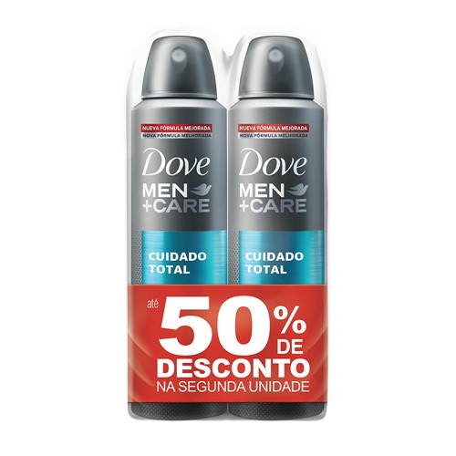Desodorante Dove Men + Care Cuidado Total Aerosol 50% de Desconto na Segunda Unidade 150ml Cada